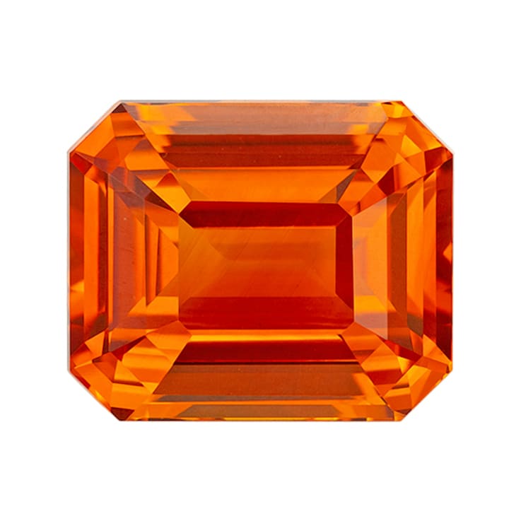 Orange Sapphire Loose Gemstone 10.11x8.4mm Emerald Cut 5.09ct