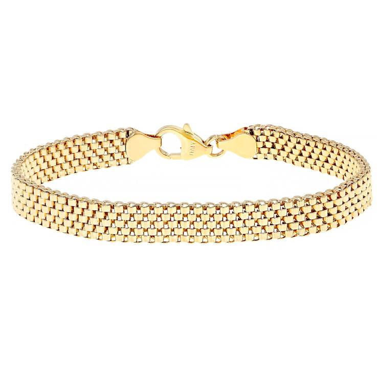 Woven Bead Necklace And Bracelet Set In 18K Gold Over Bronze