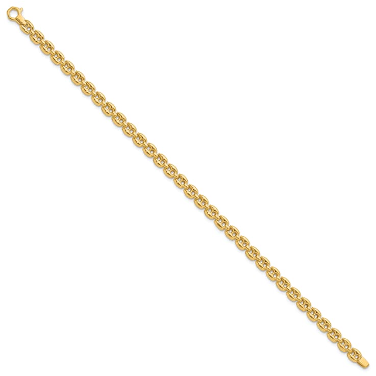 14k Yellow Gold Polished 4.9mm Fancy Link Bracelet