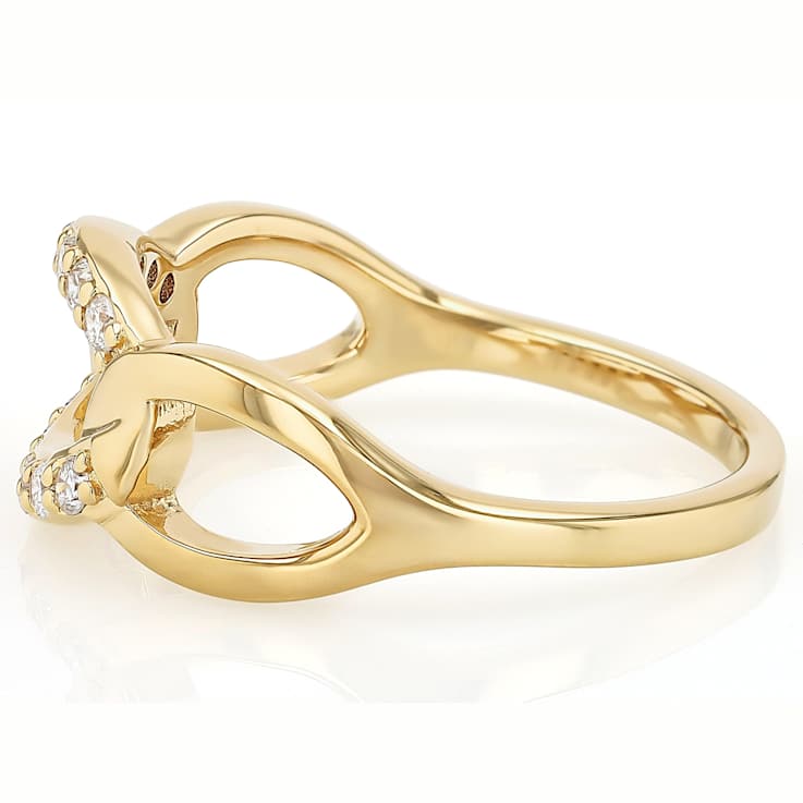 Meaningful Lab-Grown Diamond Crossover Ring 0.25ctw In 14K Gold Over
Sterling Silver