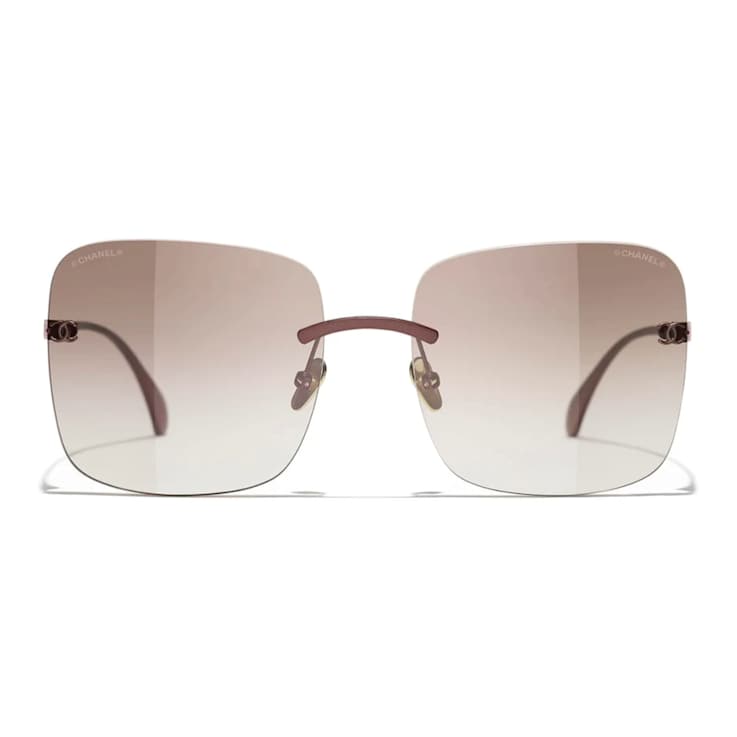 Chanel Brown Square Frame / Brown Lenses Sunglasses