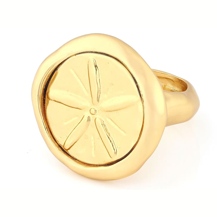 Sand Dollar Ring In Gold-Tone