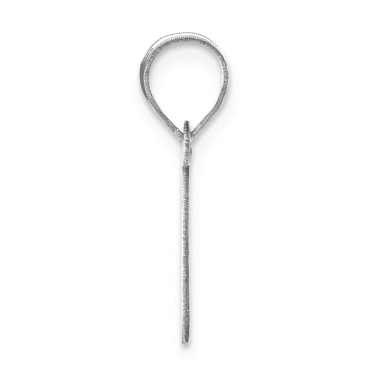 Rhodium Over 14k White Gold Polished Bubble Letter I Initial Pendant