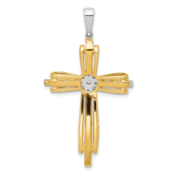 14K Yellow and White Gold 1/3ct. Diamond Passion Cross Pendant
