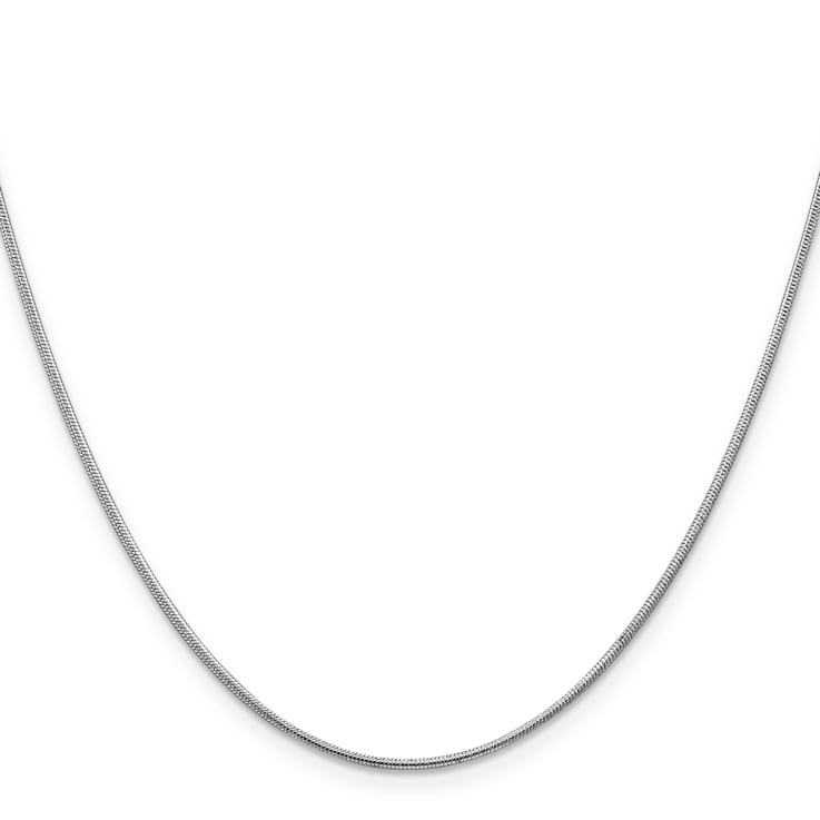 14k White Gold 1.1mm Round Snake Chain 20 Inches