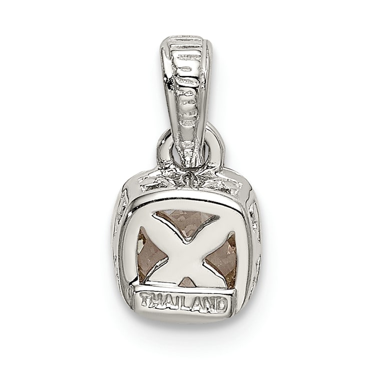 Rhodium Over Sterling Silver with 14k Accent White Topaz Pendant