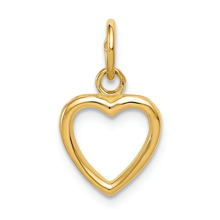 14k Yellow Gold Polished Cut-out Heart Pendant