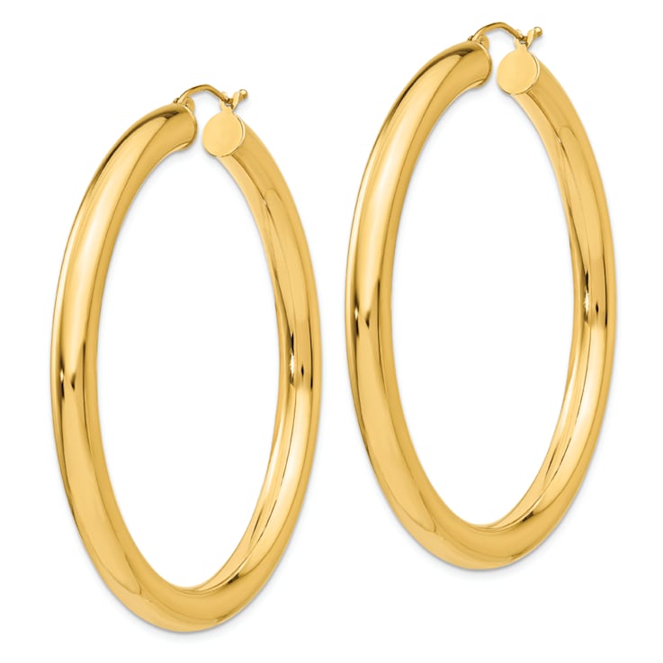 14k Yellow Gold Polished 2 3/16" Hoop Earrings