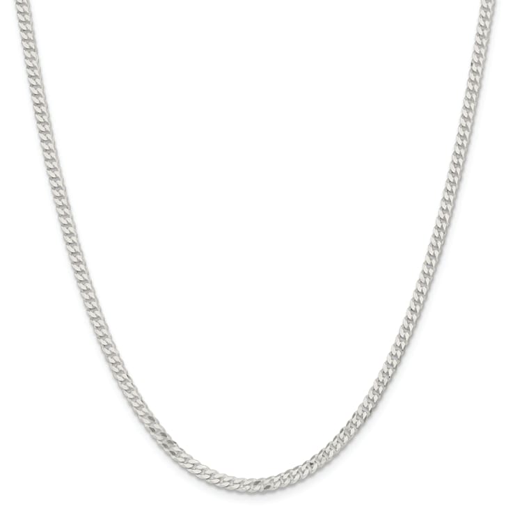 Sterling Silver 3.15mm Flat Curb Chain Necklace