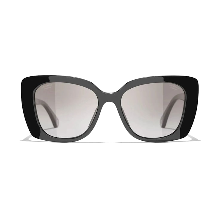Chanel Black Frame/ Gray Polarized Lens Sunglasses