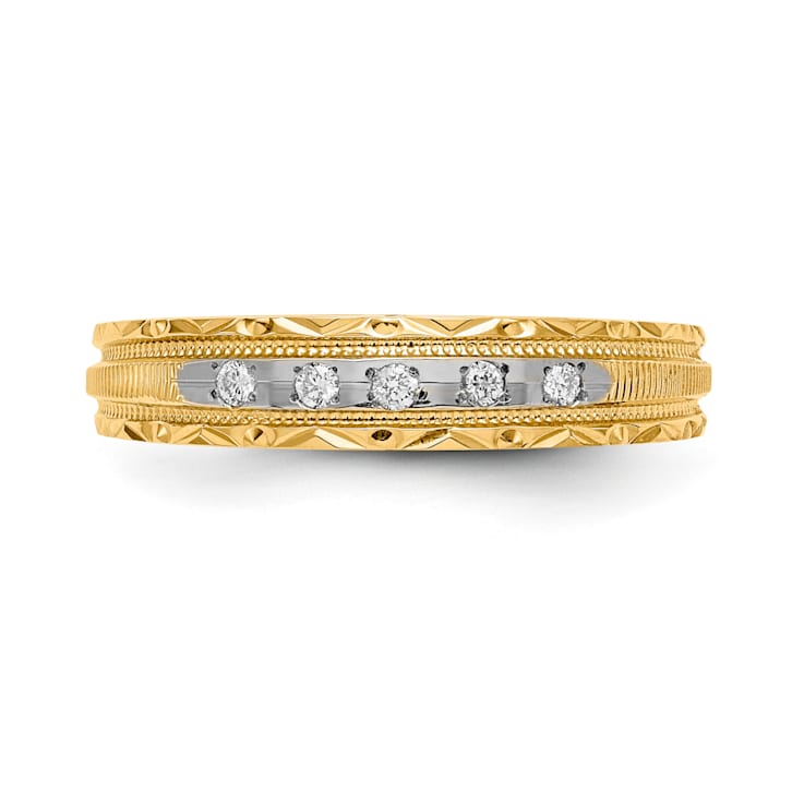 14K Yellow Gold AA Quality Ladies Wedding Band