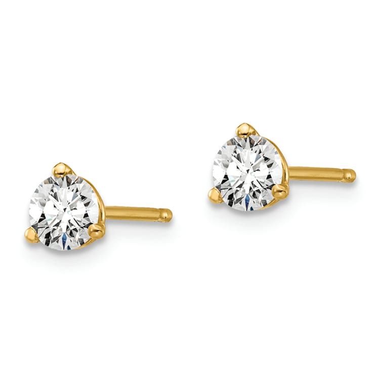 White Lab-Grown Diamond 14k Yellow Gold G-H SI Martini Stud Earrings 0.50ctw