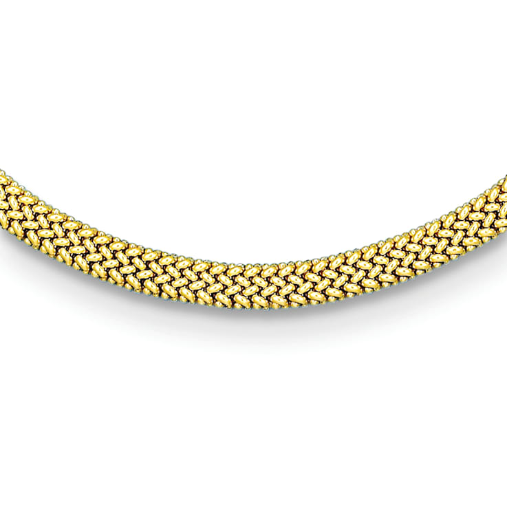 18K Yellow Gold 8mm Mesh 7 inch Bracelet