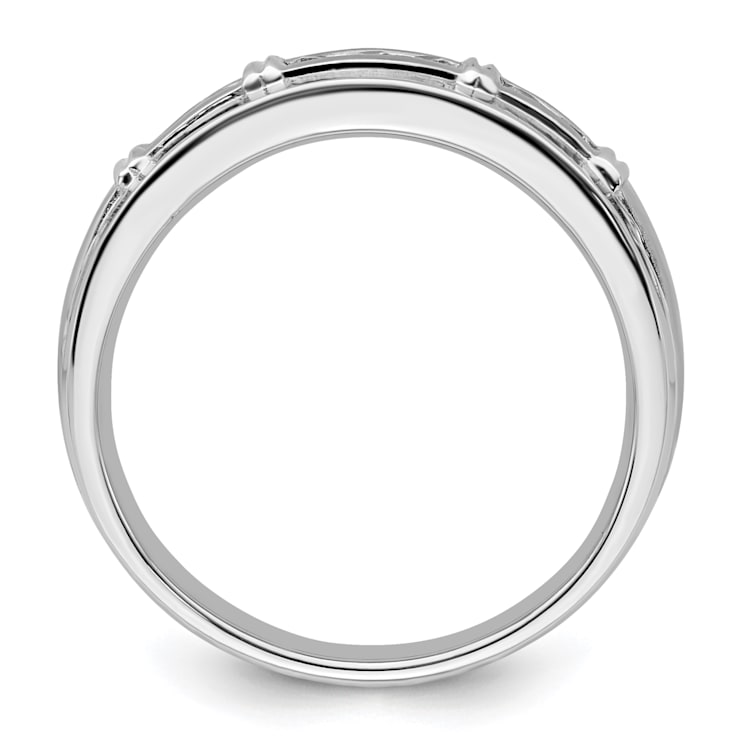 Rhodium Over 14K White Gold Lab Grown Diamond SI1/SI2, G H I, Men's Ring