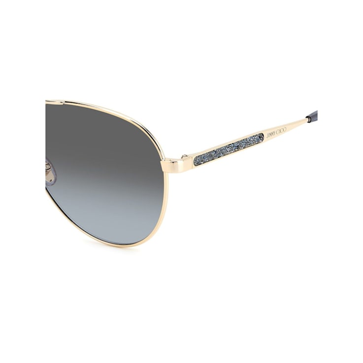 Jimmy Choo Black and Gold Tone Frame/ Gray Gradient Aviator Sunglasses