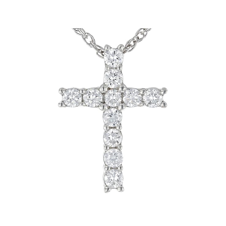 Lab-Grown Diamond Cross Pendant In Sterling Silver 0.25ctw