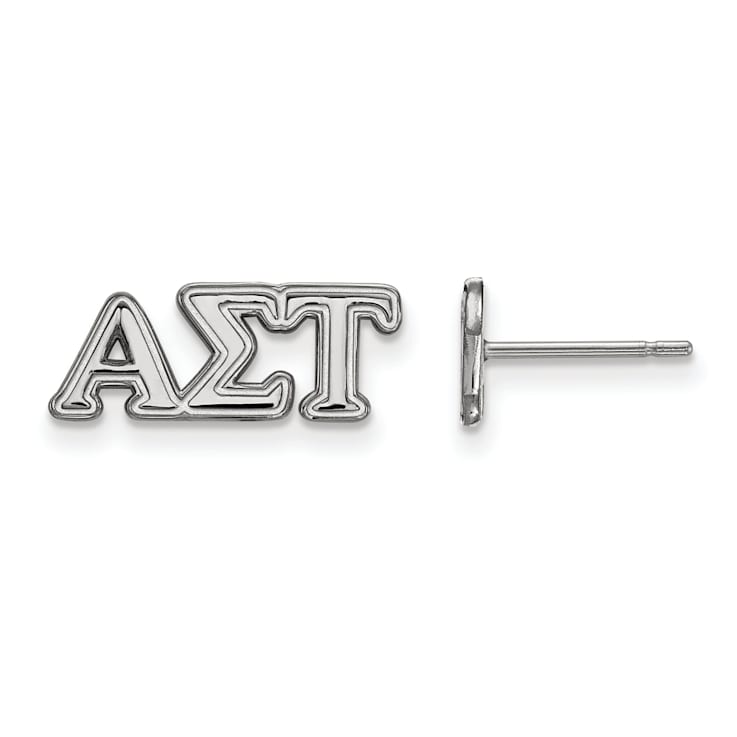 Rhodium Over Sterling Silver LogoArt Extra Small Post Earrings