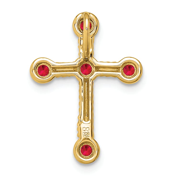 10k Yellow Gold 0.29 ctw Ruby Cross Slide Pendant