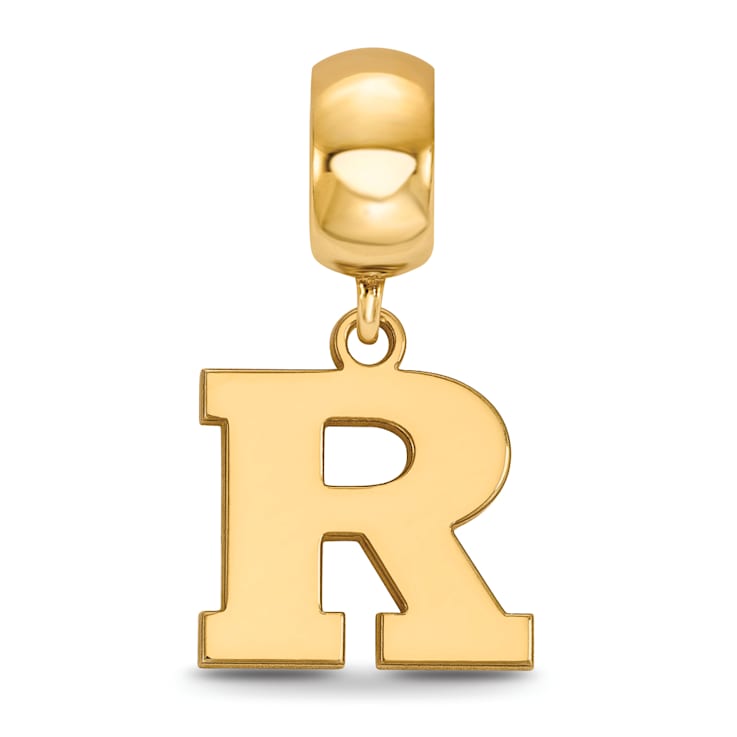 14K Yellow Gold Over Sterling Silver LogoArt Rutgers University Small
Dangle Bead
