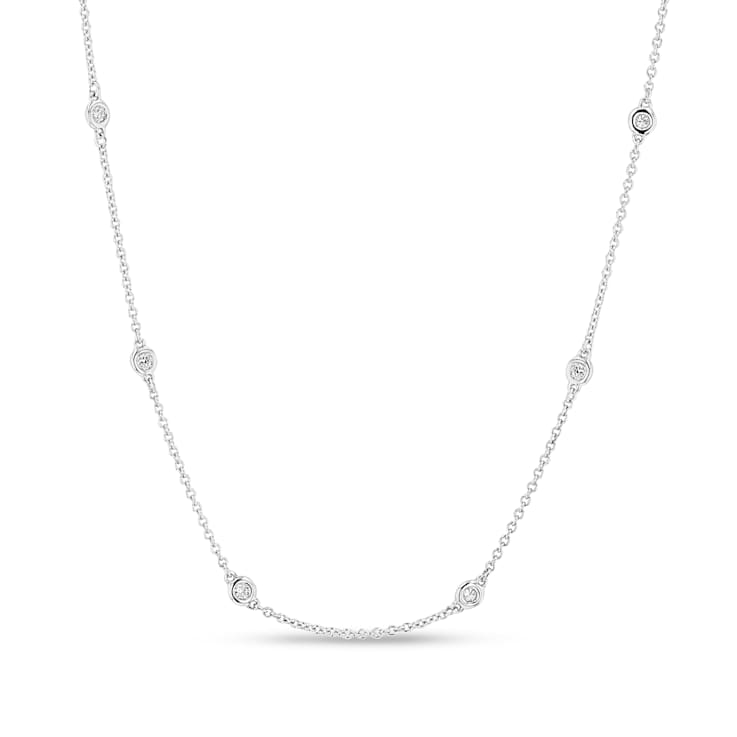 0.29ctw 18 inch Diamond By the Yard Necklace in 14k White Gold