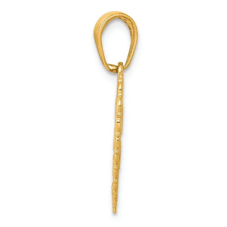 14k Yellow Gold Textured Reversible For My Sister-Friends Forever Pendant