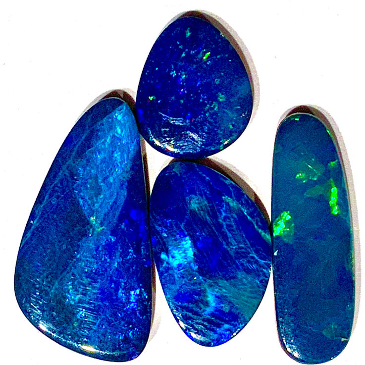 Opal on Ironstone Free-Form Doublet Set of 4 9.73ctw