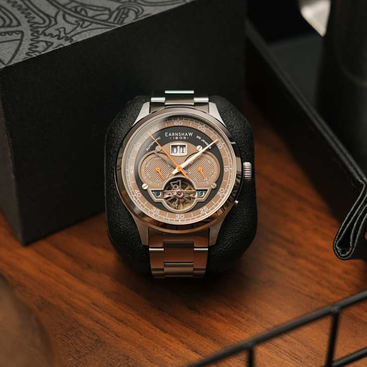 Thomas Earnshaw Baron Grand Date Calendar Open Heart Automatic