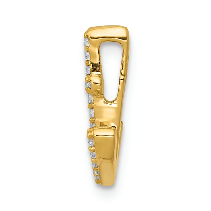 Rhodium Over 14k White Gold Diamond Anchor Chain Slide Pendant