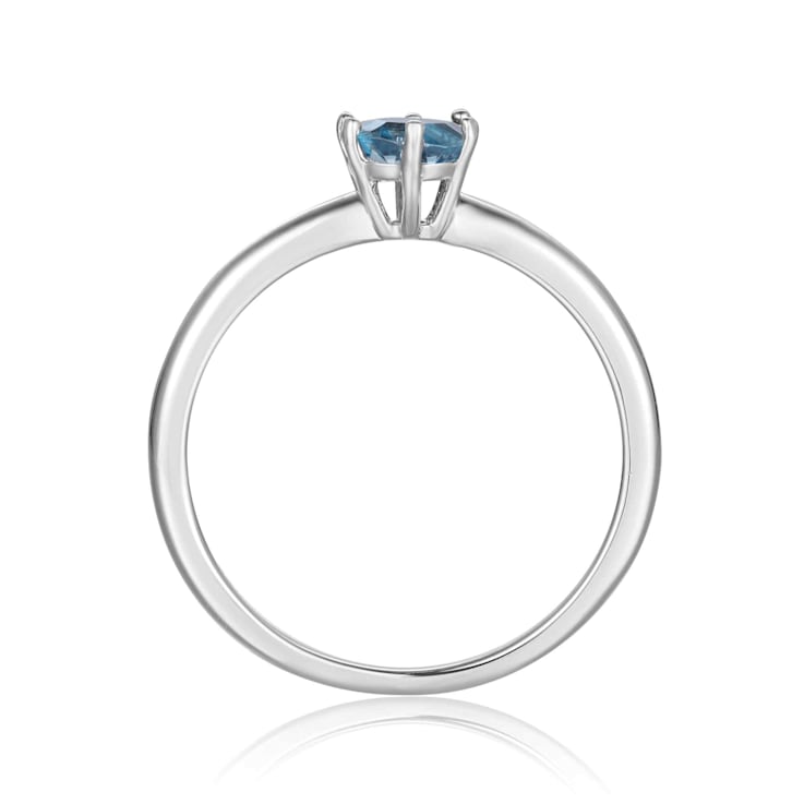 Oval Blue Zircon Sterling Silver Solitaire Ring, 1.00ct - 19TJZB