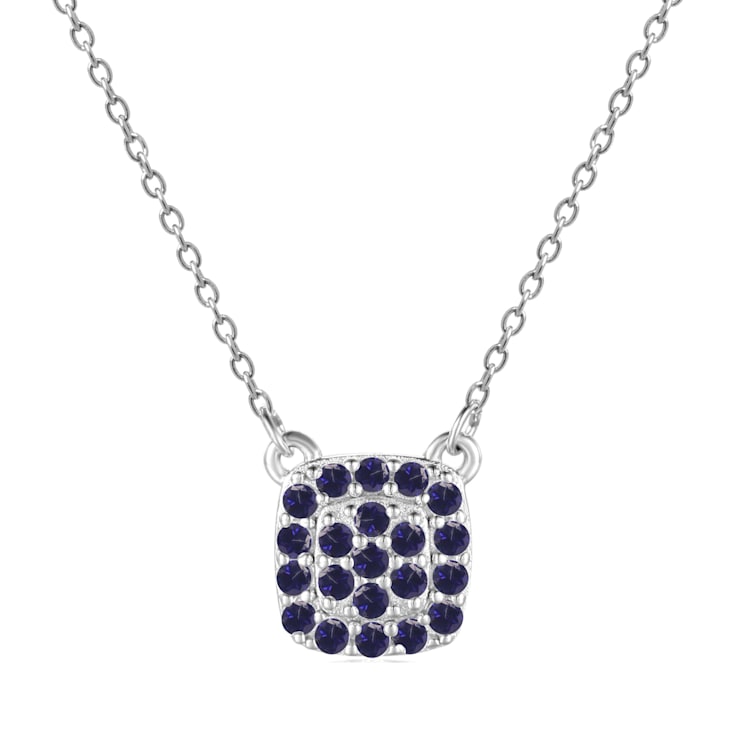 Sapphire Sterling Silver Necklace, 16 Inches