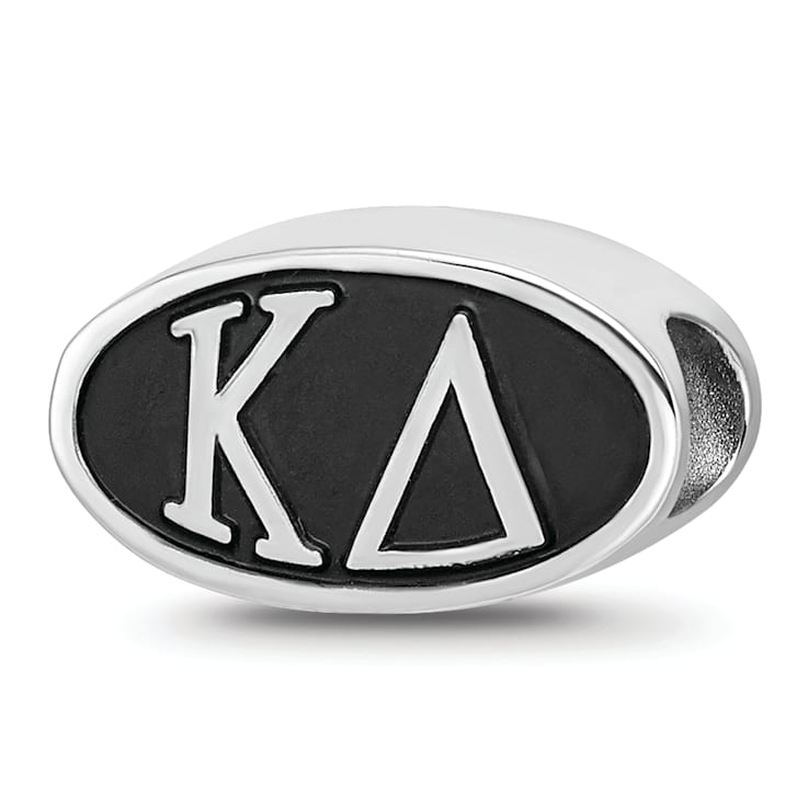 Sterling Silver LogoArt Kappa Delta Oval Greek Letters Bead