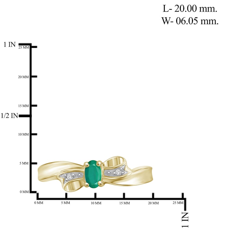 Green Emerald 14K Gold Over Sterling Silver Ring 0.30ctw