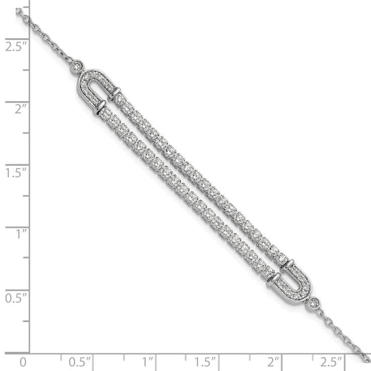 14K White Gold Lab Grown Diamond VS/SI GH, with 1 Inch Extension Bracelet