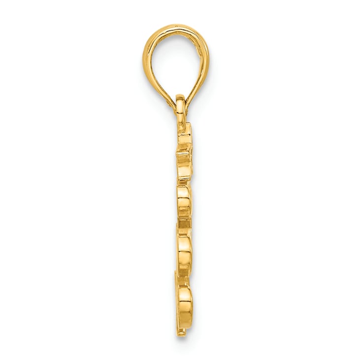14K Yellow Gold Polished Christmas Tree Pendant