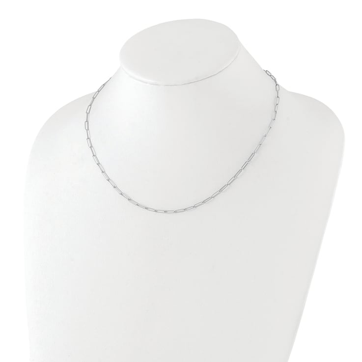 14K White Gold Polished Fancy Link Necklace