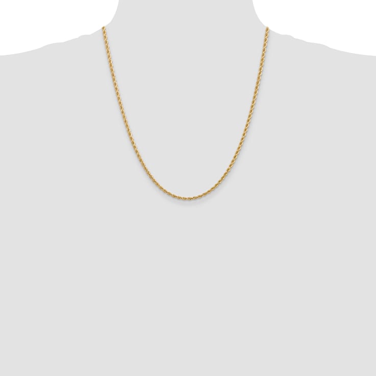 14k Yellow Gold 2.75mm Diamond Cut Rope with Lobster Clasp Chain