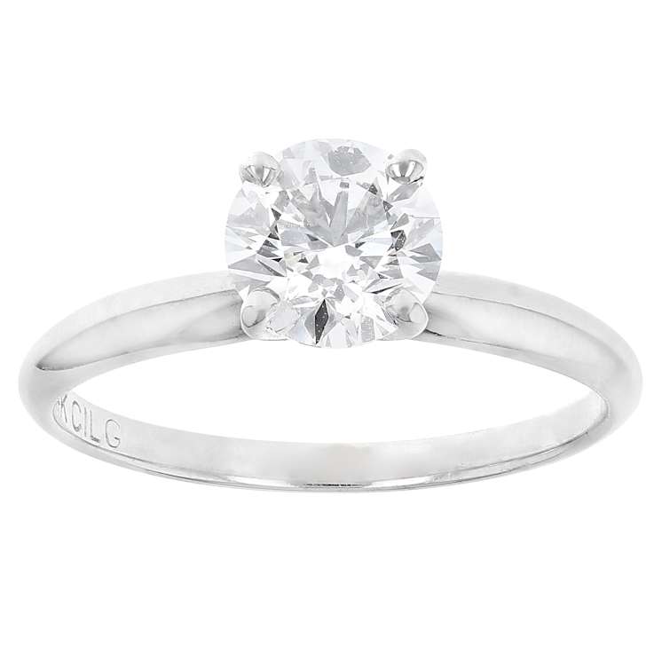 Lab-Grown Diamond Solitaire Ring In 14K White Gold 1.10ct