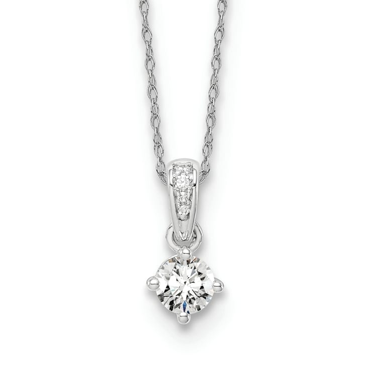 Rhodium Over 14K White Gold Lab Grown Diamond SI1/SI2, G H I, Pendant 18
Inch Necklace 0.34ctw