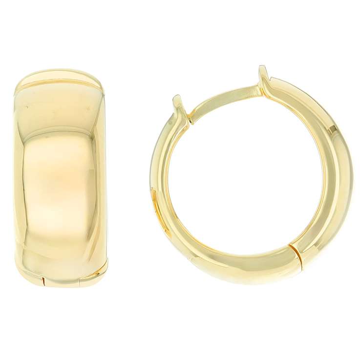 Classic Huggie Hoop Earrings In 18K Gold Over Sterling Silver