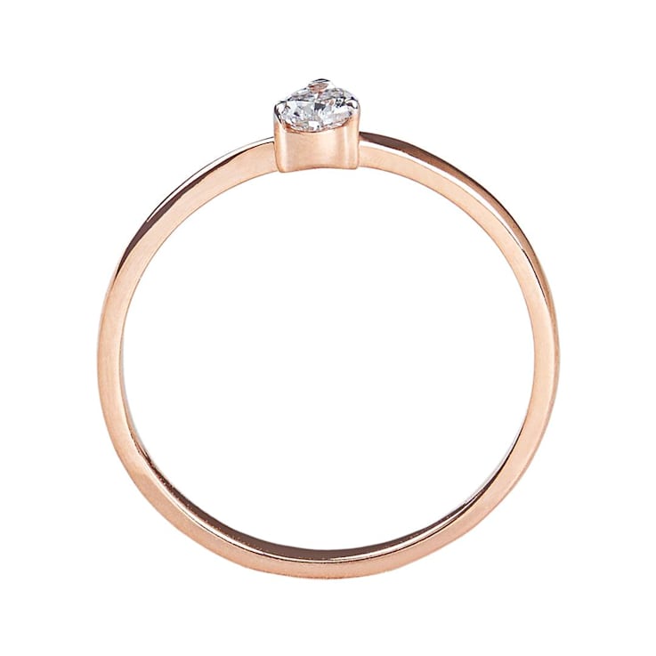 Lab Grown Diamond 10K Rose Gold Solitaire Ring, 0.20ct