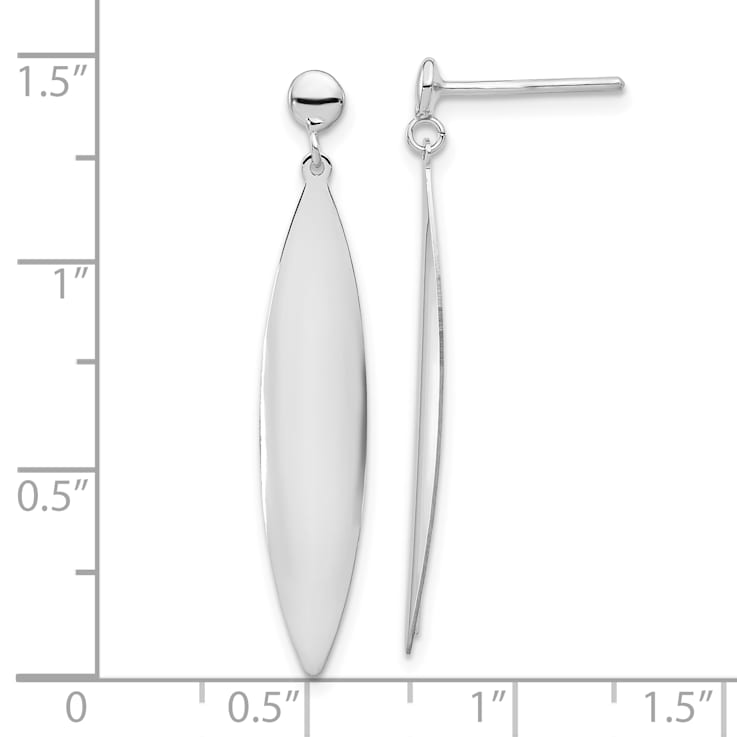 14K White Gold Polished Post Dangle Earrings