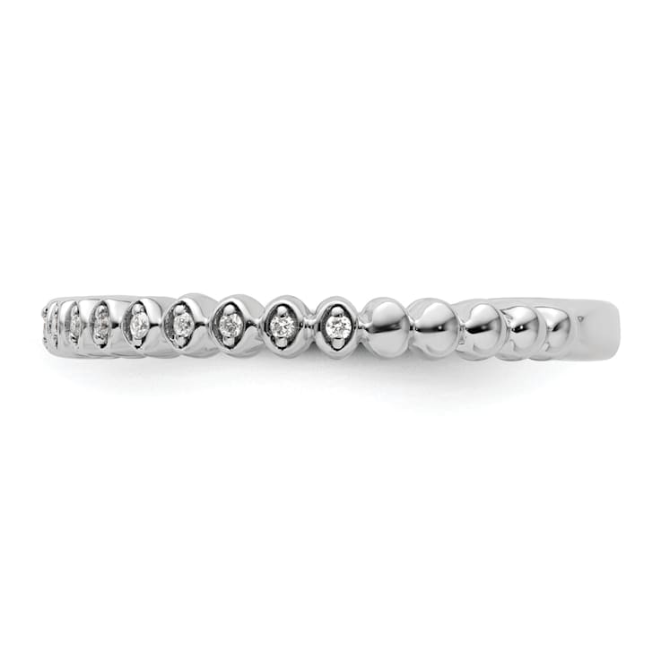 14K White Gold Stackable Expressions Diamond Ring 0.045ctw