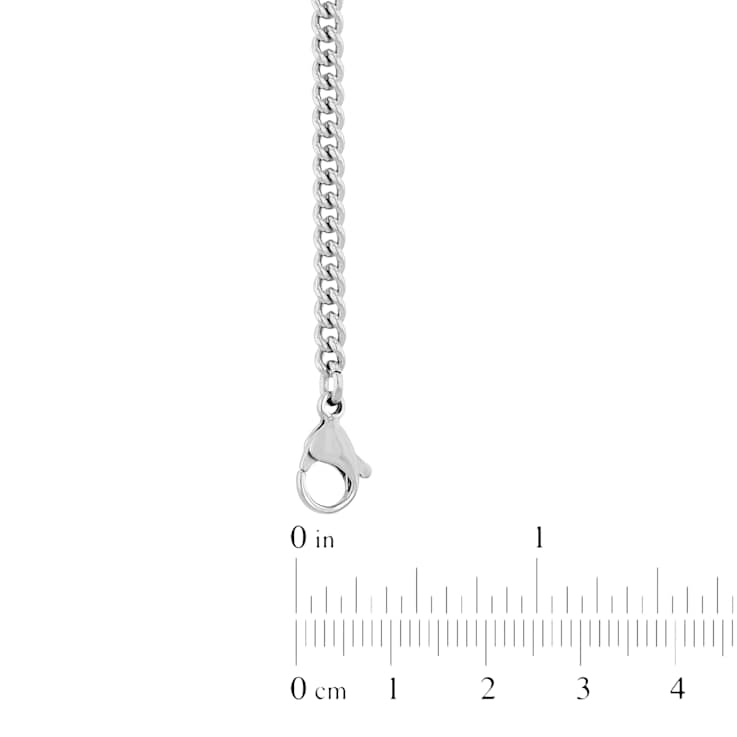 Robert Alton Men's Curb Link Chain Necklace 3.5mm In Stainless Steel 24 Inch