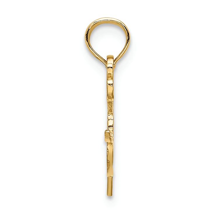 14k Yellow Gold Textured Paint Palette Pendant