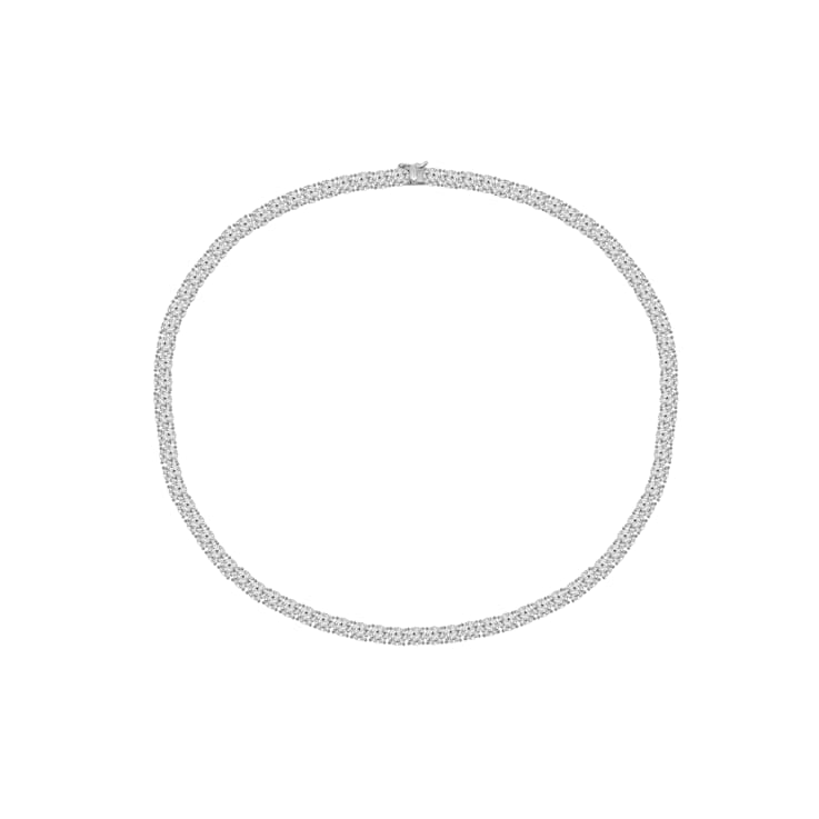 White Cubic Zirconia Platinum Over Sterling Silver Tennis Necklace 43.50ctw