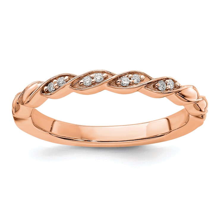 14K Rose Gold Diamond Twist Bracelet