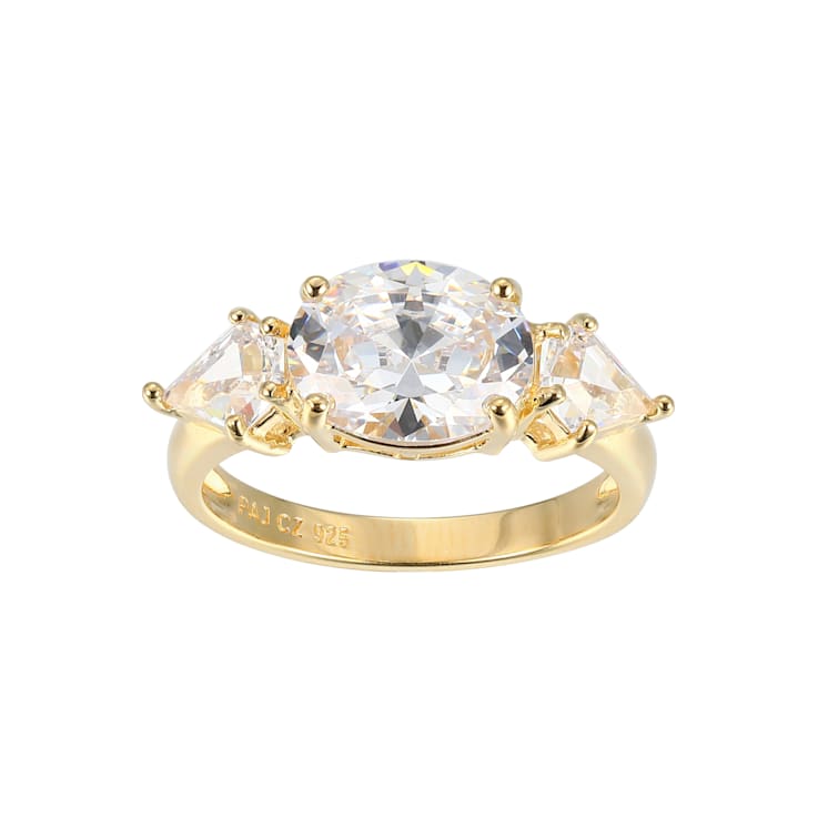 White Cubic Zirconia 18k Yellow Gold Over Sterling Silver April
Birthstone Ring 5.32ctw
