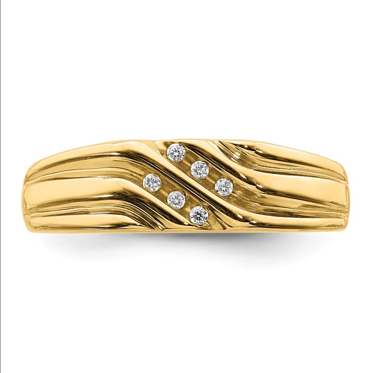 10K Yellow Gold with Rhodium Diamond Men's Ring - 12190A