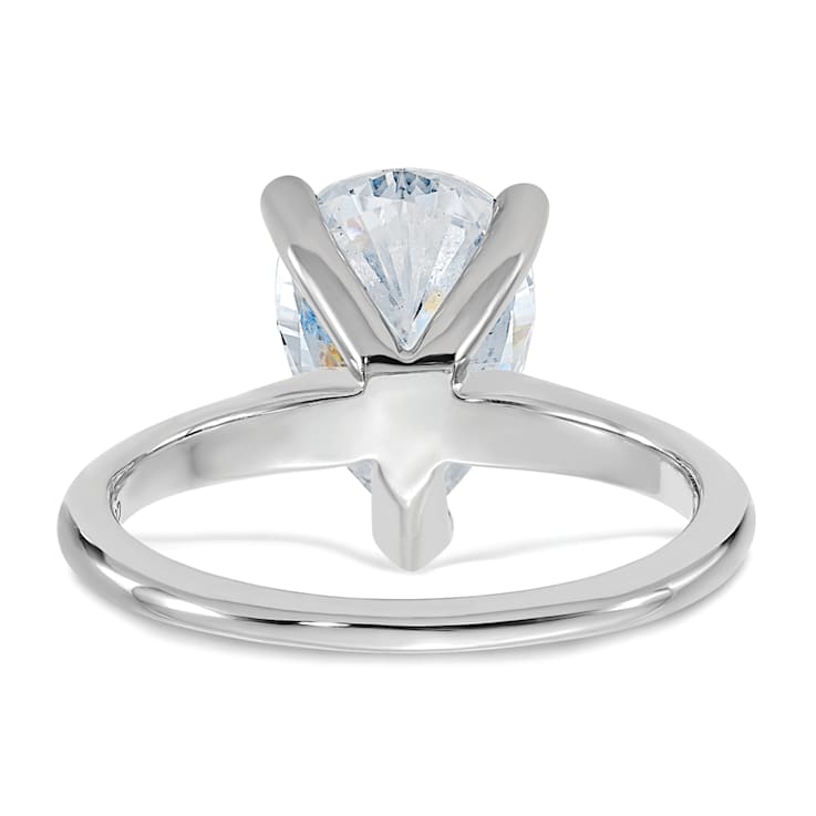 Rhodium Over 14K White Gold 3 1/2 ct. G H I True Light Pear Moissanite
Solitaire Ring