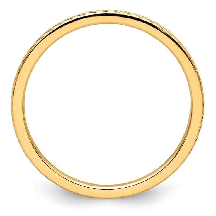 10K Yellow Gold 1.2mm Twisted Wire Pattern Stackable Expressions Band